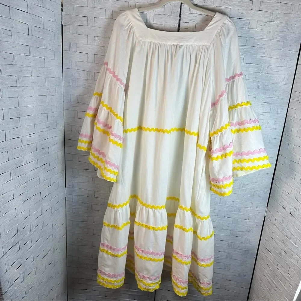 Lisa Marie Fernandez‎ target Womens midi dress Bell Sleeve coquette pockets